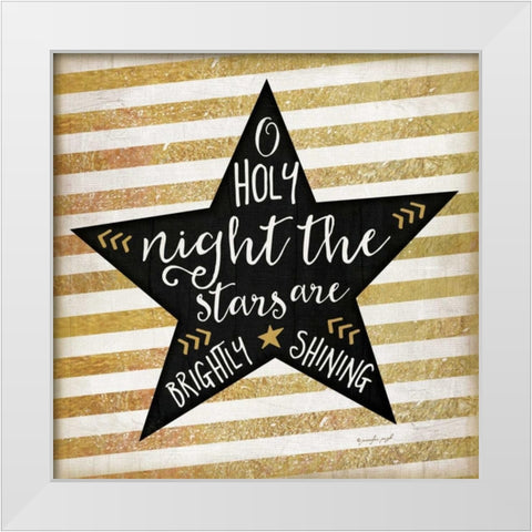 O Holy Night White Modern Wood Framed Art Print by Pugh, Jennifer