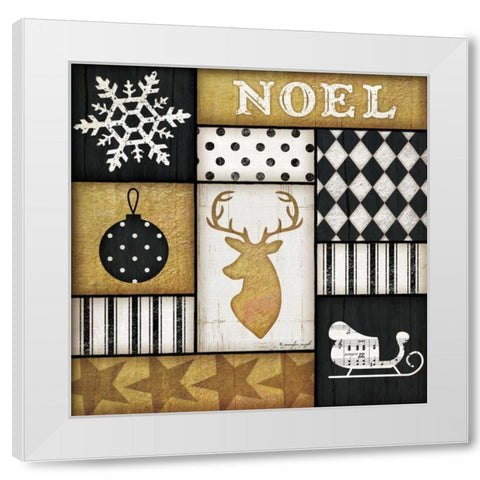 Noel Deer White Modern Wood Framed Art Print by Pugh, Jennifer