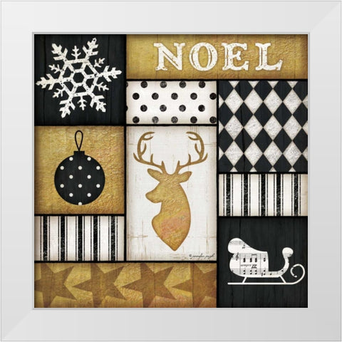 Noel Deer White Modern Wood Framed Art Print by Pugh, Jennifer