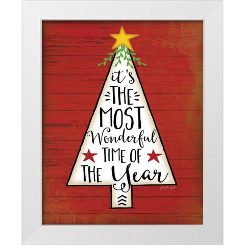 Its the Most Wonderful Tree White Modern Wood Framed Art Print by Pugh, Jennifer