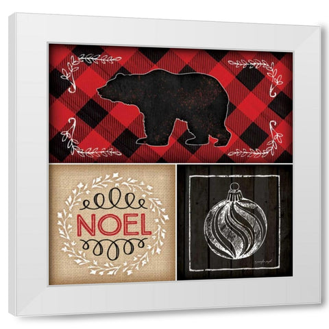 Plaid Christmas II White Modern Wood Framed Art Print by Pugh, Jennifer