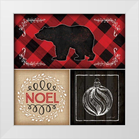 Plaid Christmas II White Modern Wood Framed Art Print by Pugh, Jennifer