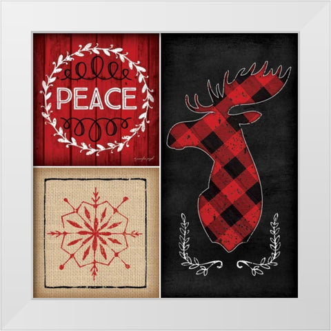 Plaid Christmas IV White Modern Wood Framed Art Print by Pugh, Jennifer