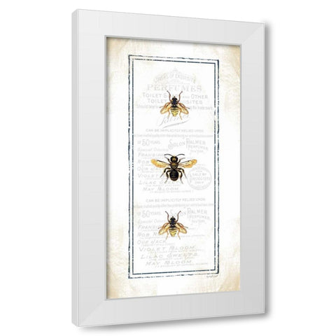 Bees White Modern Wood Framed Art Print by Pugh, Jennifer