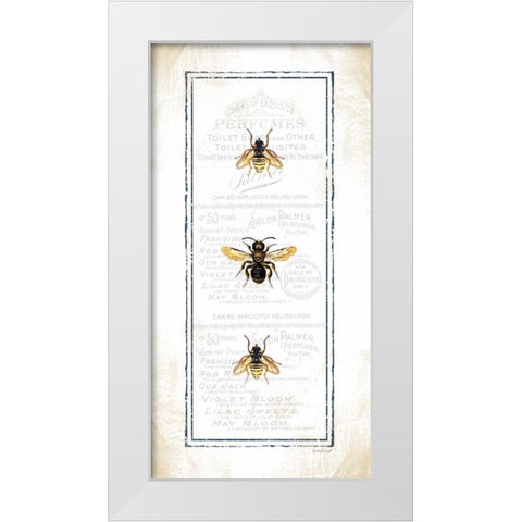 Bees White Modern Wood Framed Art Print by Pugh, Jennifer