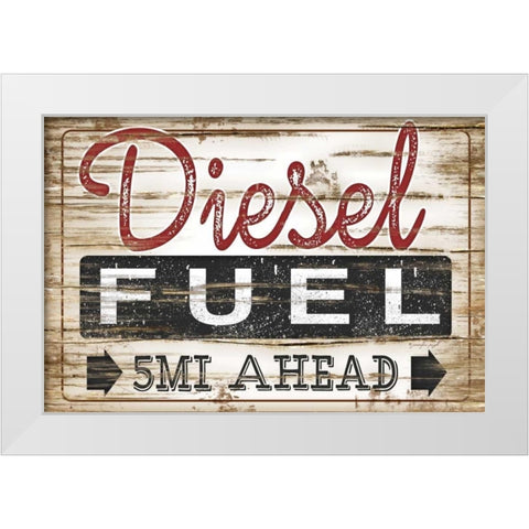 Diesel Fuel White Modern Wood Framed Art Print by Pugh, Jennifer