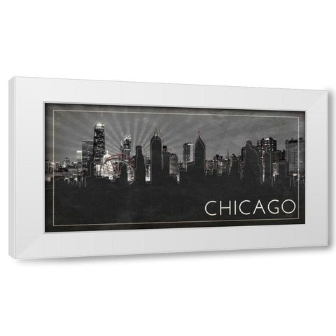 Chicago Silhouette White Modern Wood Framed Art Print by Pugh, Jennifer