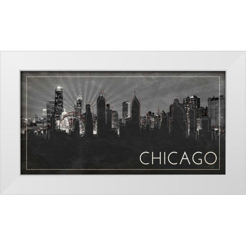 Chicago Silhouette White Modern Wood Framed Art Print by Pugh, Jennifer