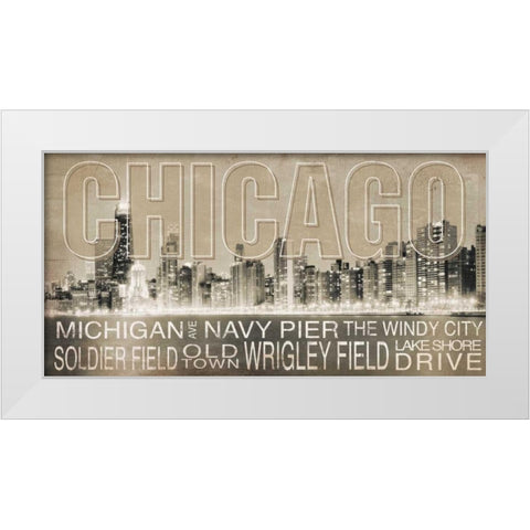 Chicago White Modern Wood Framed Art Print by Pugh, Jennifer