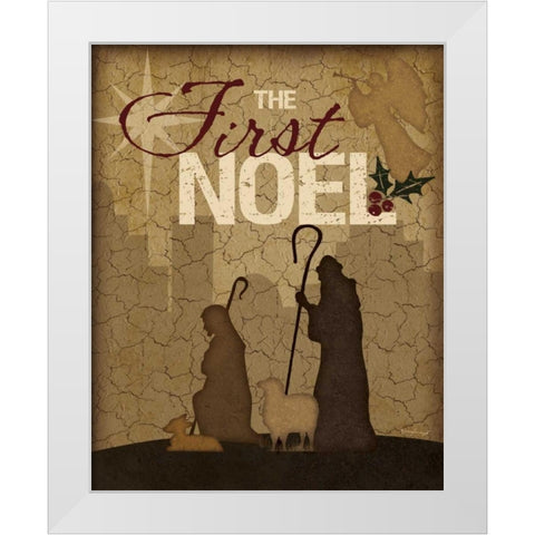 Noel Shepherds White Modern Wood Framed Art Print by Pugh, Jennifer