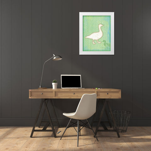 Duck White Modern Wood Framed Art Print by Pugh, Jennifer