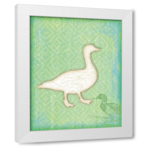 Duck White Modern Wood Framed Art Print by Pugh, Jennifer