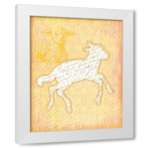 Lamb White Modern Wood Framed Art Print by Pugh, Jennifer