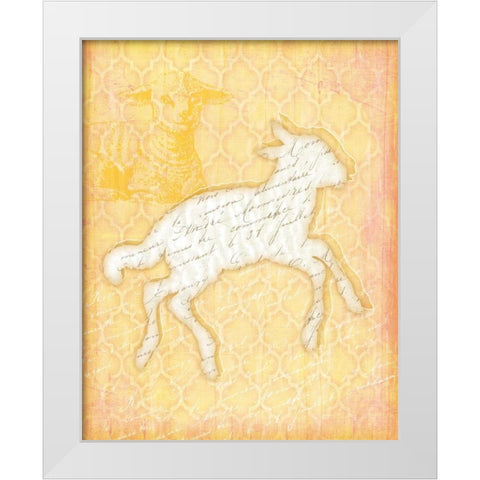 Lamb White Modern Wood Framed Art Print by Pugh, Jennifer