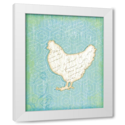 Chicken White Modern Wood Framed Art Print by Pugh, Jennifer