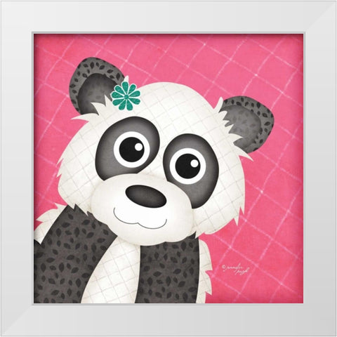 Panda White Modern Wood Framed Art Print by Pugh, Jennifer