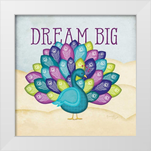 Dream Big White Modern Wood Framed Art Print by Pugh, Jennifer