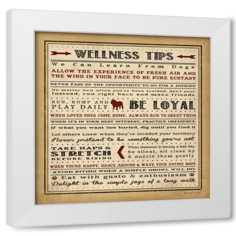 Wellness Tips II White Modern Wood Framed Art Print by Pugh, Jennifer