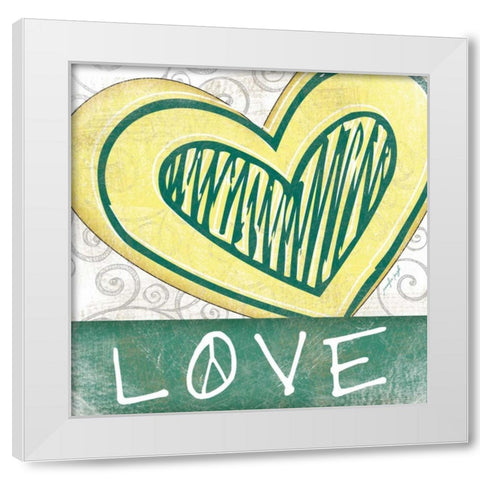 Peace and Love II White Modern Wood Framed Art Print by Pugh, Jennifer