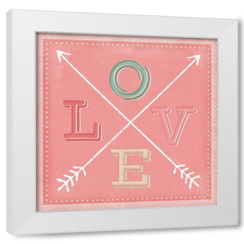 Love Arrows White Modern Wood Framed Art Print by Pugh, Jennifer