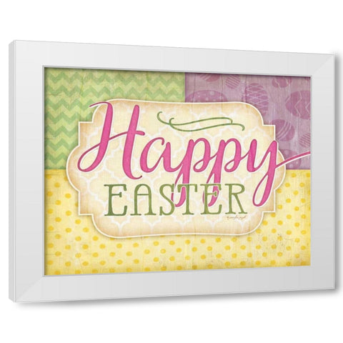 Happy Easter White Modern Wood Framed Art Print by Pugh, Jennifer