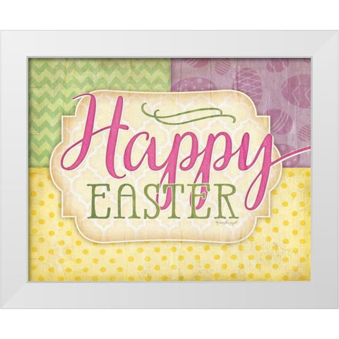 Happy Easter White Modern Wood Framed Art Print by Pugh, Jennifer