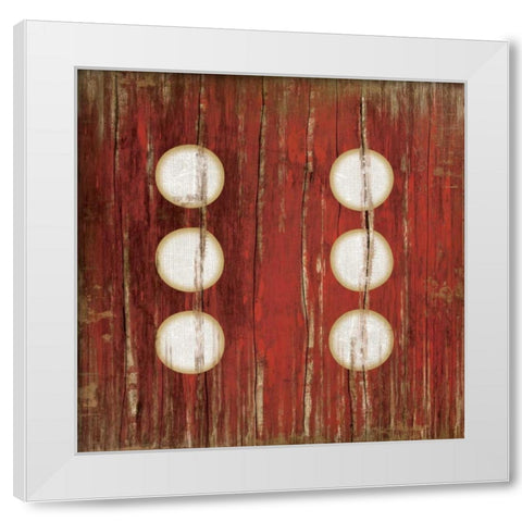 Red Six White Modern Wood Framed Art Print by Pugh, Jennifer