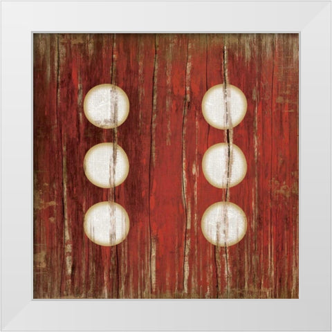 Red Six White Modern Wood Framed Art Print by Pugh, Jennifer