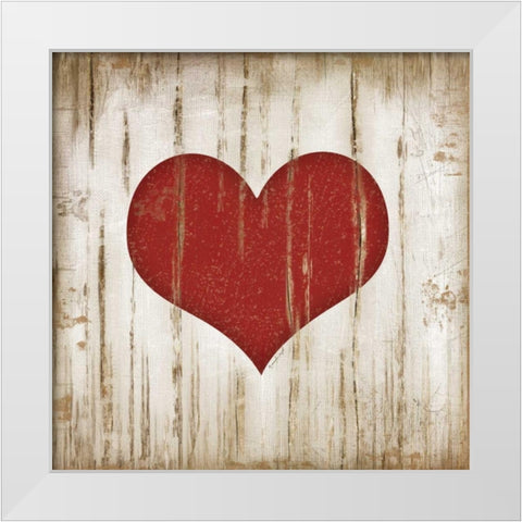 Hearts White Modern Wood Framed Art Print by Pugh, Jennifer