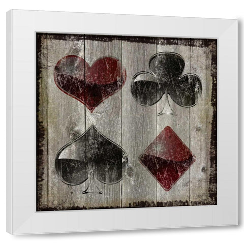 Playing Card Suits II White Modern Wood Framed Art Print by Pugh, Jennifer