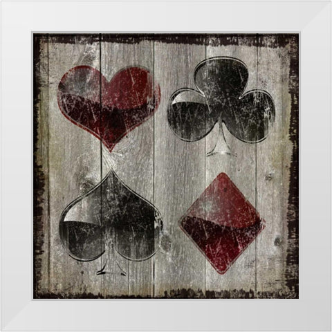 Playing Card Suits II White Modern Wood Framed Art Print by Pugh, Jennifer