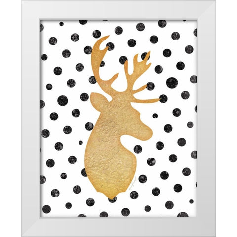 Deer I White Modern Wood Framed Art Print by Pugh, Jennifer