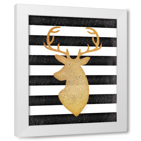 Deer II White Modern Wood Framed Art Print by Pugh, Jennifer