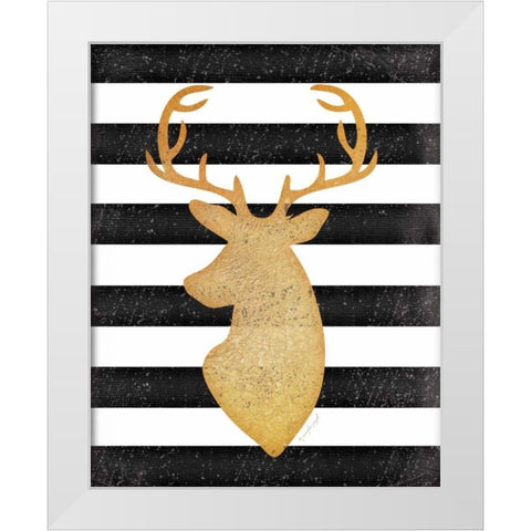 Deer II White Modern Wood Framed Art Print by Pugh, Jennifer