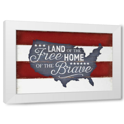 Land of the Free White Modern Wood Framed Art Print by Pugh, Jennifer