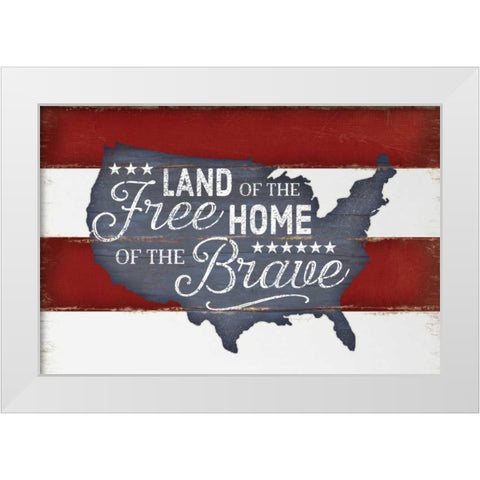 Land of the Free White Modern Wood Framed Art Print by Pugh, Jennifer