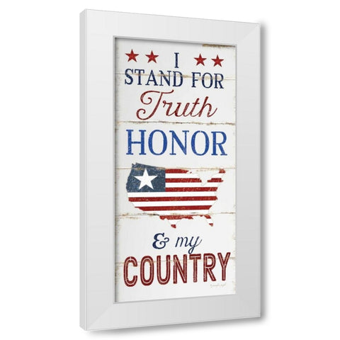 I Stand For White Modern Wood Framed Art Print by Pugh, Jennifer