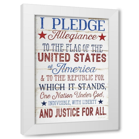 Pledge Allegiance White Modern Wood Framed Art Print by Pugh, Jennifer