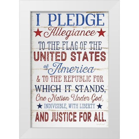 Pledge Allegiance White Modern Wood Framed Art Print by Pugh, Jennifer