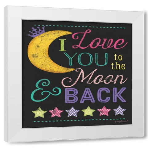 I Love You to the Moon White Modern Wood Framed Art Print by Pugh, Jennifer
