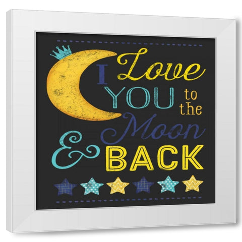 I Love You to the Moon White Modern Wood Framed Art Print by Pugh, Jennifer