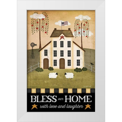 Bless Our Home White Modern Wood Framed Art Print by Pugh, Jennifer