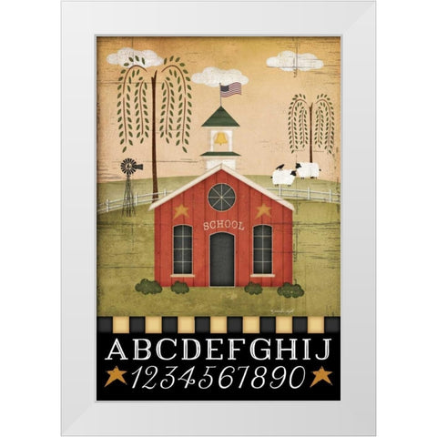 School White Modern Wood Framed Art Print by Pugh, Jennifer