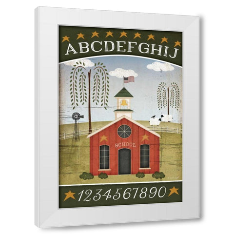 School ABC White Modern Wood Framed Art Print by Pugh, Jennifer