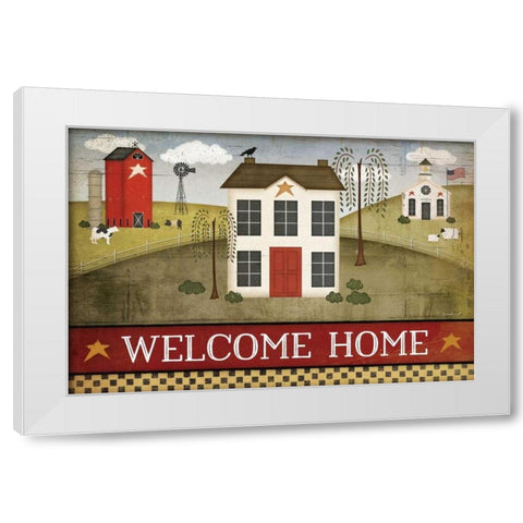 Welcome Home White Modern Wood Framed Art Print by Pugh, Jennifer