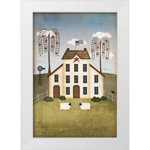 Primitive House White Modern Wood Framed Art Print by Pugh, Jennifer