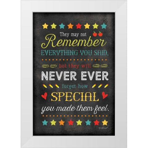 They May Not Remember Everything White Modern Wood Framed Art Print by Pugh, Jennifer