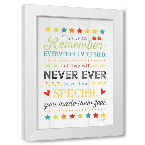 They May Not Remember Everything White Modern Wood Framed Art Print by Pugh, Jennifer