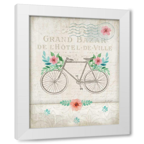 French Bike White Modern Wood Framed Art Print by Pugh, Jennifer