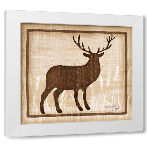 Elk White Modern Wood Framed Art Print by Pugh, Jennifer